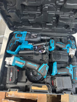 RESIGILAT — Trusa 4 piese cu acumulator, autofiletanta, rotopercutor, polizor unghiular, bormasina impact, 20V, 4Ah · Bun #002