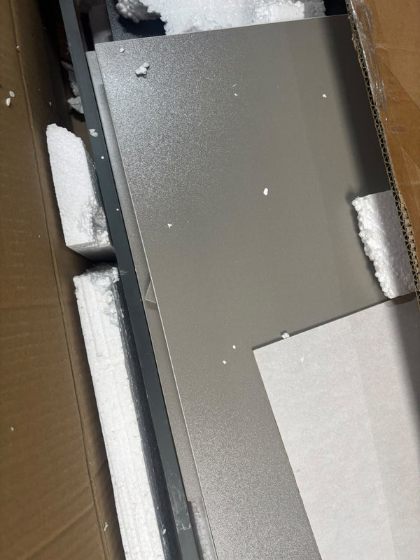 RESIGILAT — Dulap pantofi, din PAL, cu rafturi multiple – 120/140x32x100 cm, Alb/Gri 140X32X100 / Gri · Acceptabil #004