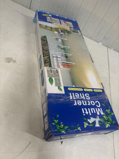 RESIGILAT — Etajera colt pentru baie si dus, 4 sau 5 rafturi, inaltime reglabila 320 cm, montare pe colt alba · Acceptabil #004