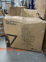 RESIGILAT — Scaun de Birou Ergonomic Directorial, Piele Ecologică, Recliner și Suport pentru Picioare gri · Acceptabil #004