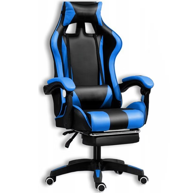 RESIGILAT - Scaun Gaming Racing SpeedX GT, Piele Ecologică, Recliner, Perne Ergonomice și Suport pentru Picioare