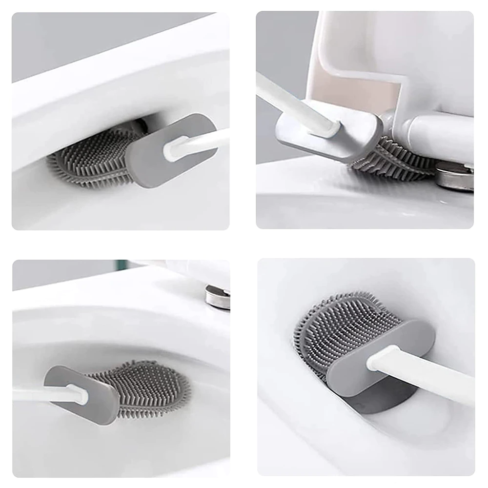 Perie pentru WC din silicon cu cap flexibil