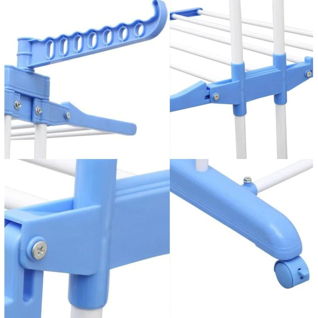 RESIGILAT - Uscator vertical, mobil si pliabil pentru rufe cu suport umerase, inaltime 173cm