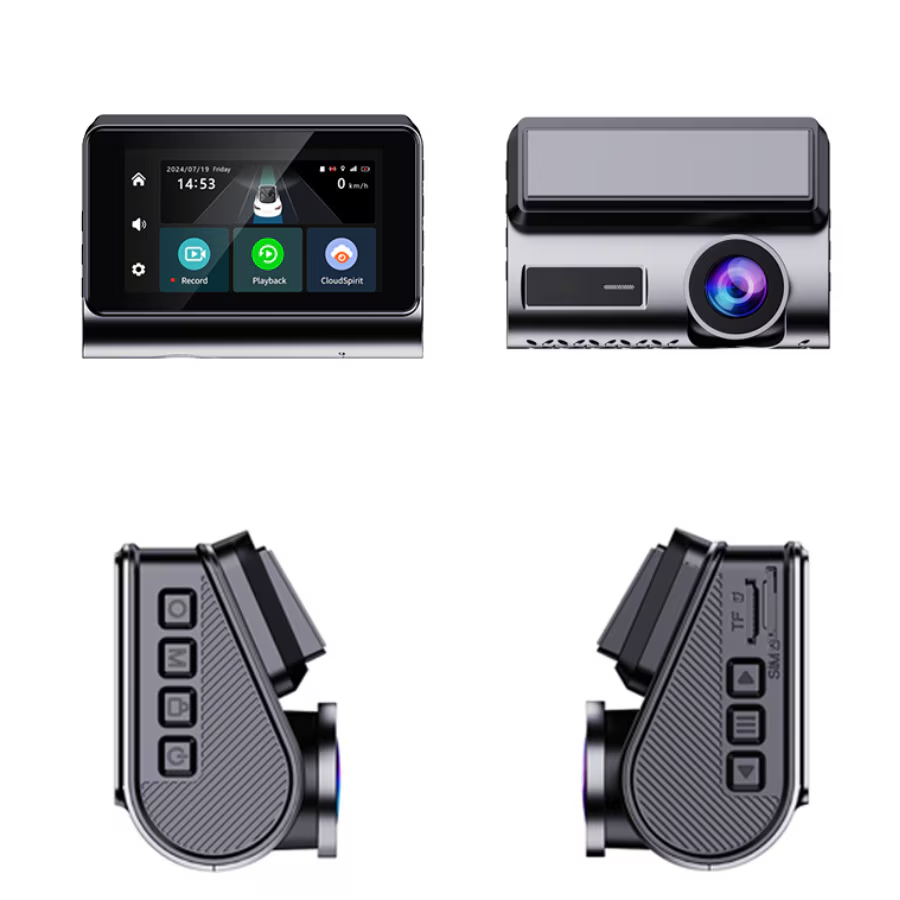 Camera video auto de bord DVR 2K, conexiune 4G cartela SIM, transmisie live, 2 camere fata-spate, monitorizare parcare, control din aplicatie, G-senzor, ultracompacta, inregistrare in bucla, vedere nocturna, unghi vizual larg, display LCD 3 inch