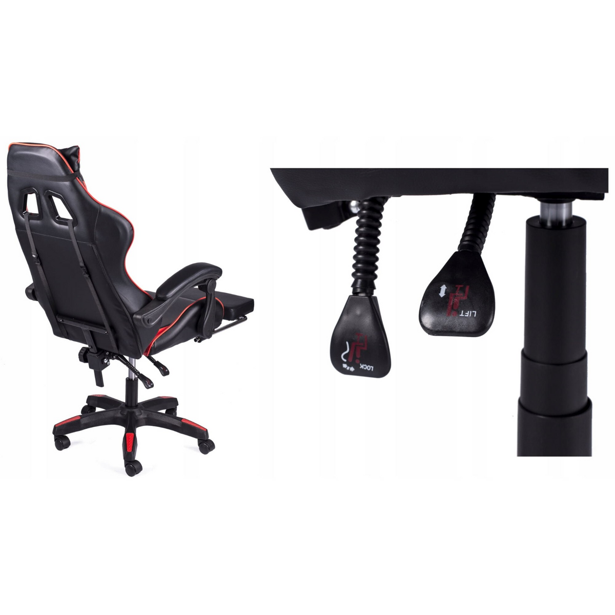 RESIGILAT - Scaun Gaming Racing SpeedX GT, Piele Ecologică, Recliner, Perne Ergonomice și Suport pentru Picioare