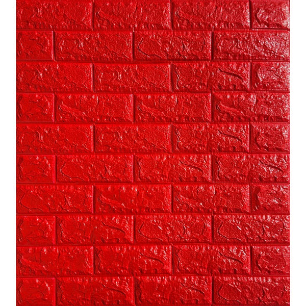 Tapet 3D caramida rosie auto-adeziv pentru interior, 70 x 77 cm