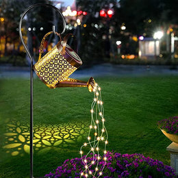 Lampa solara decorativa tip stropitoare – LED cu efect cascada, pentru gradina si terasa din ABS si metal
