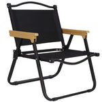 Scaun metalic plabil pentru gradina, camping sau plaja, 54x59x76 cm, negru
