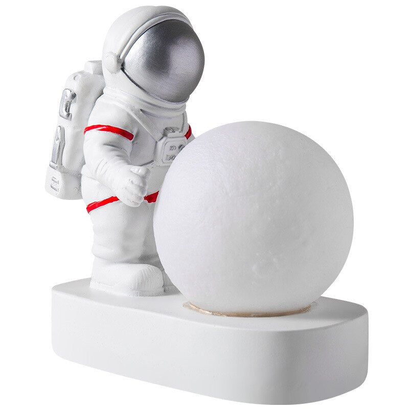 Lampa LED Astronaut cu Luna – Veioza ambientala pentru copii si decor modern