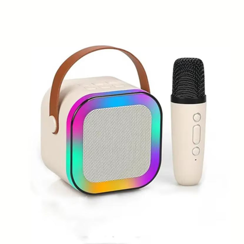 Boxa portabila Karaoke pentru copii, cu microfon wireless, conexiune Bluetooth, cu jocuri de lumini RGB
