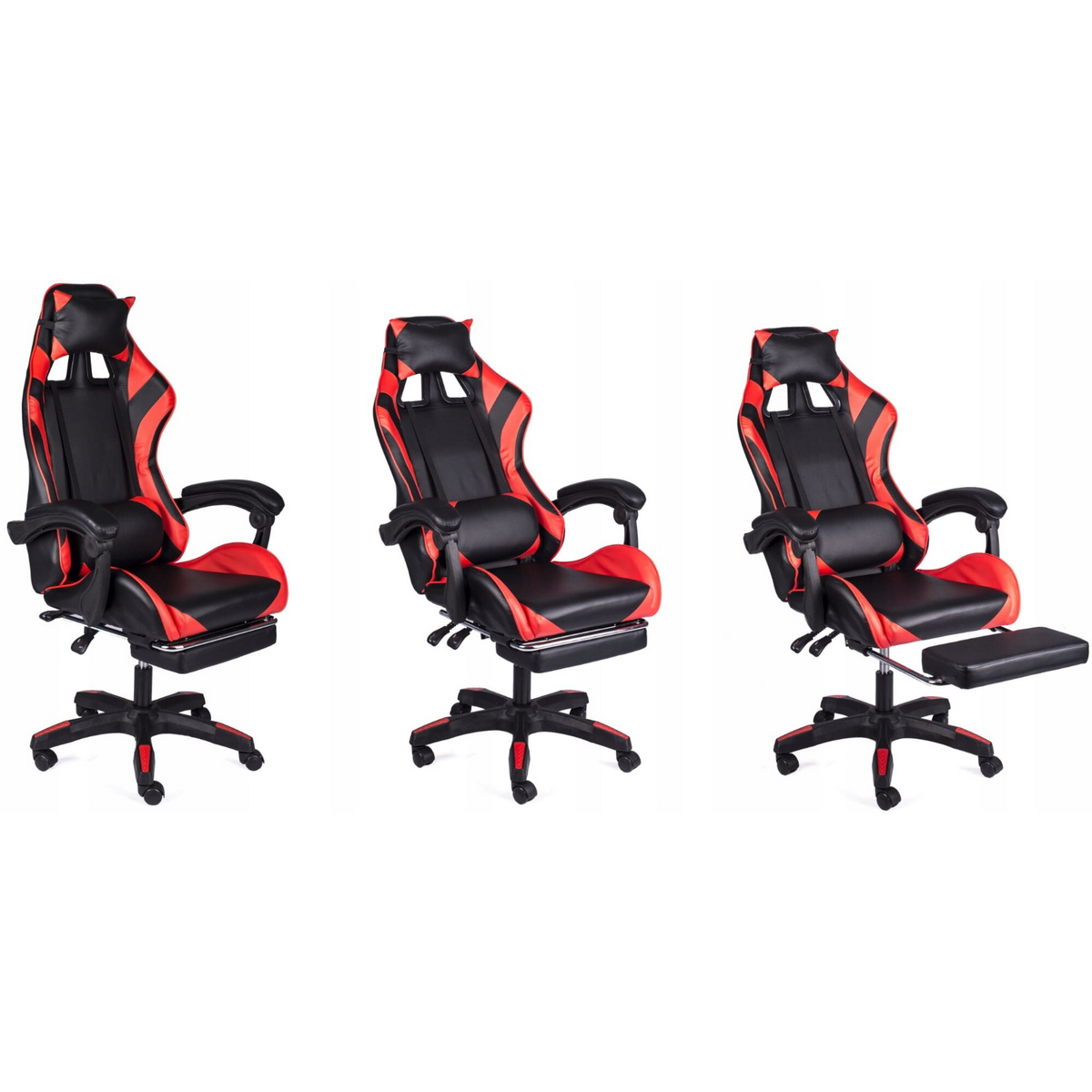 RESIGILAT - Scaun Gaming Racing SpeedX GT, Piele Ecologică, Recliner, Perne Ergonomice și Suport pentru Picioare