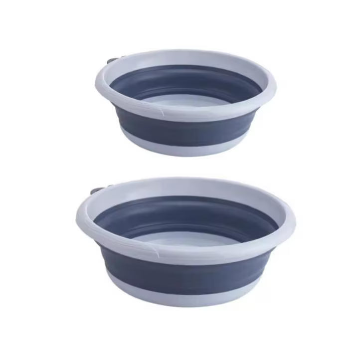 Set 2 ligheane pliabile (6L + 4L) cu suport autoadeziv pentru baie, voiaj, bebelus, compact, 39/35 cm