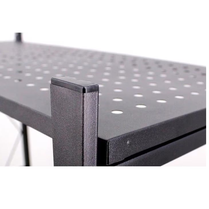 Raft depozitare metalic, pliabil, pe roti, 5 polite, Negru, 50 kg, 72x34x163 cm