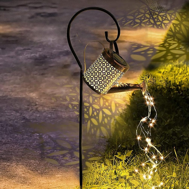 Lampa solara decorativa tip stropitoare – LED cu efect cascada, pentru gradina si terasa din ABS si metal