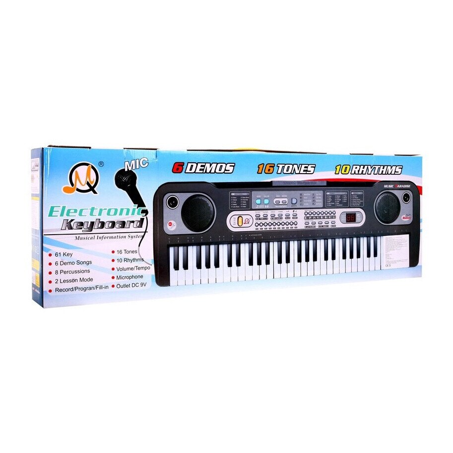 Orga electronica 80 cm, 61 clape, microfon inclus, 16 tonuri, 10 ritmuri si functie de inregistrare