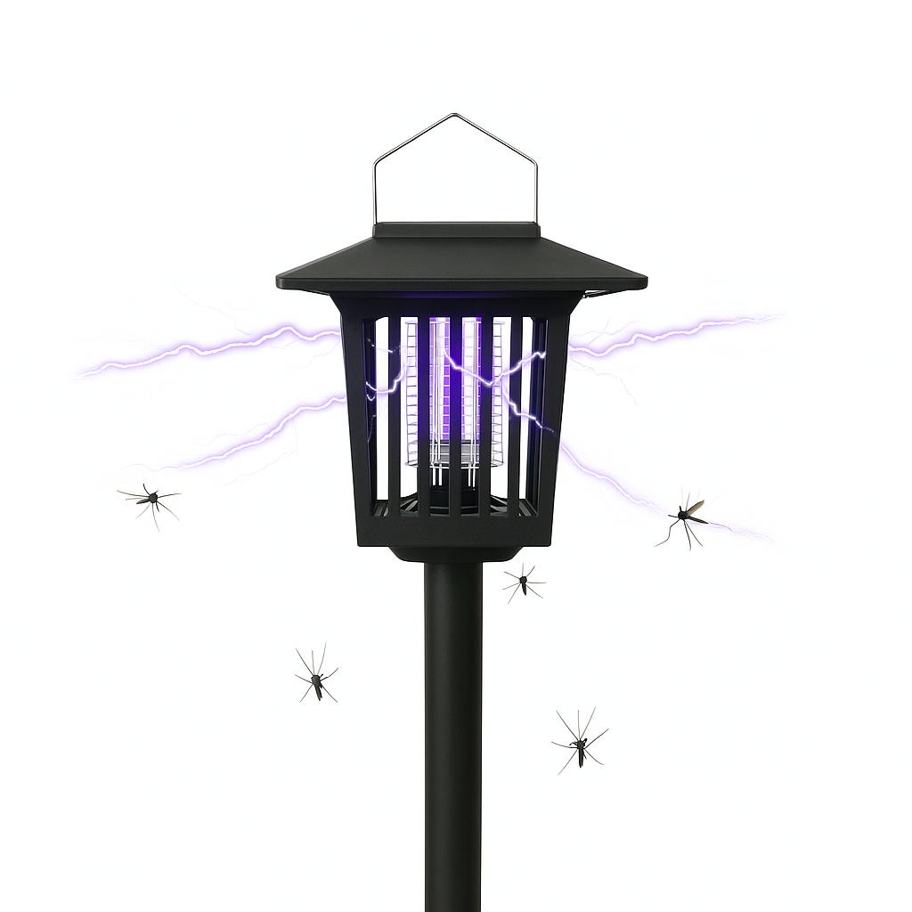 Lampa Solara Anti-Insecte 2 in 1 cu LED UV si Lumina Decorativa, Exterior/Interior, 3 Tipuri de Montaj, IP44, Autonomie 12hh