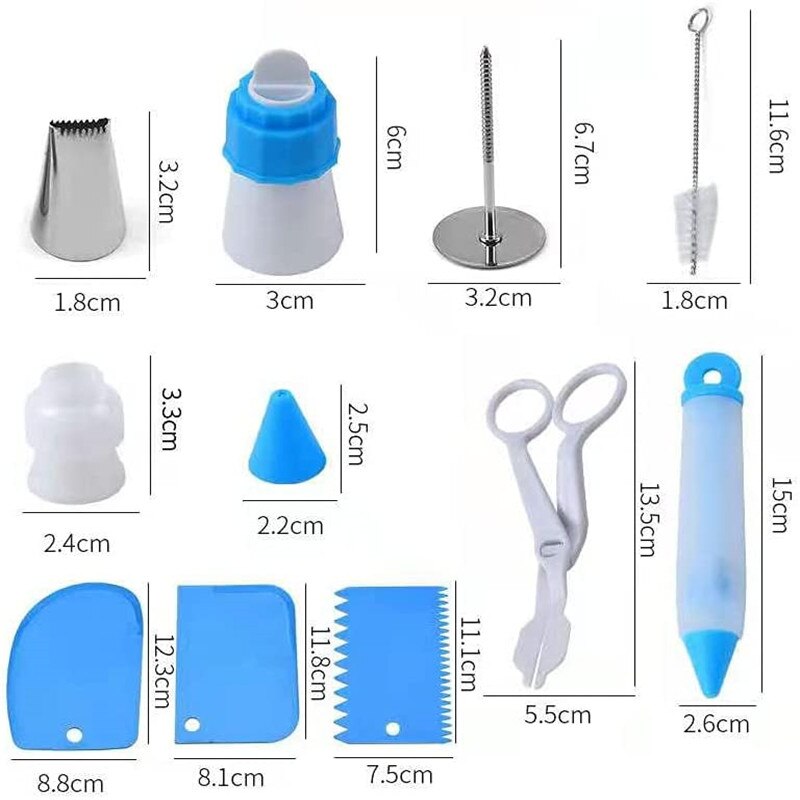 Set cofetarie decorat tort profesional, 66 piese cu sabloane pentru ornarea/decorarea prajiturilor
