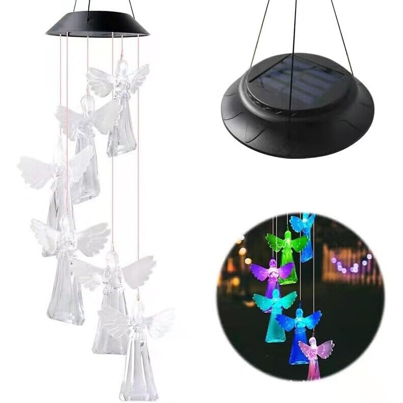 Ghirlanda solara decorativa ingerasi cu lumini LED multicolore si senzor de lumina IP55