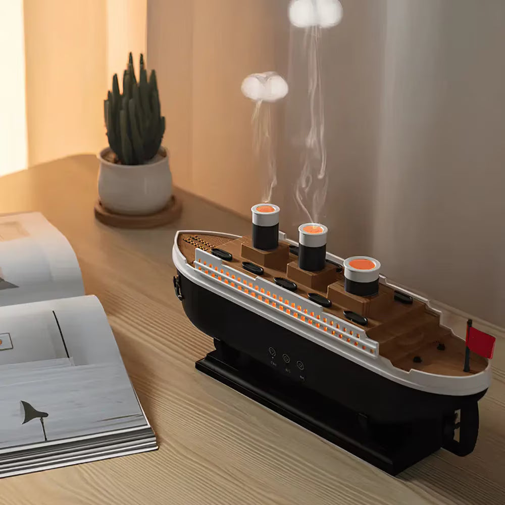 Umidificator de aer si difuzor, 6 lumini, capacitate 250 ML, functionare silentioasa, 2 moduri vaporizare, Negru