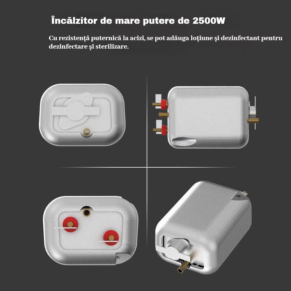 RESIGILAT - Aparat de curatat cu abur, 4 accesorii incluse, 2500W, alb/negru