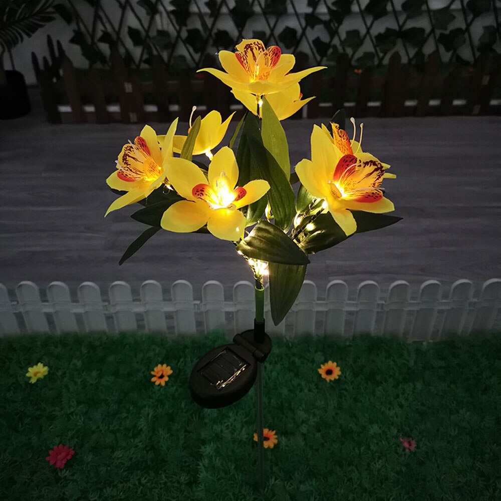 Set 2  lampi solare model Orhidee 70 cm pentru gradina iluminare decorativa exterior