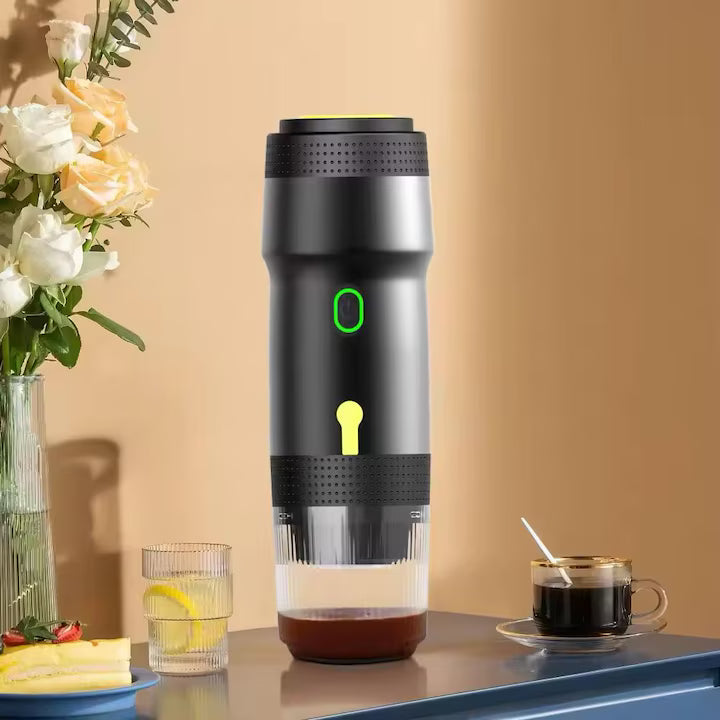 Espressor portabil 3 in 1, aparat cafea capsule si macinata, reincarcabil USB, 60ml,