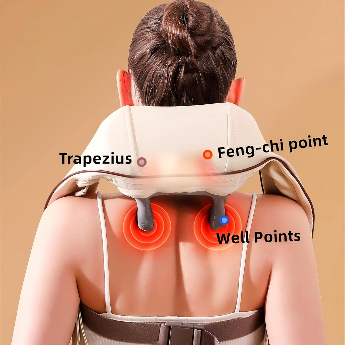 Aparat de masaj cervical 6D cu incalzire si vibromasaj, 3 intensitati, 2 moduri, silentios 45 dB, maro