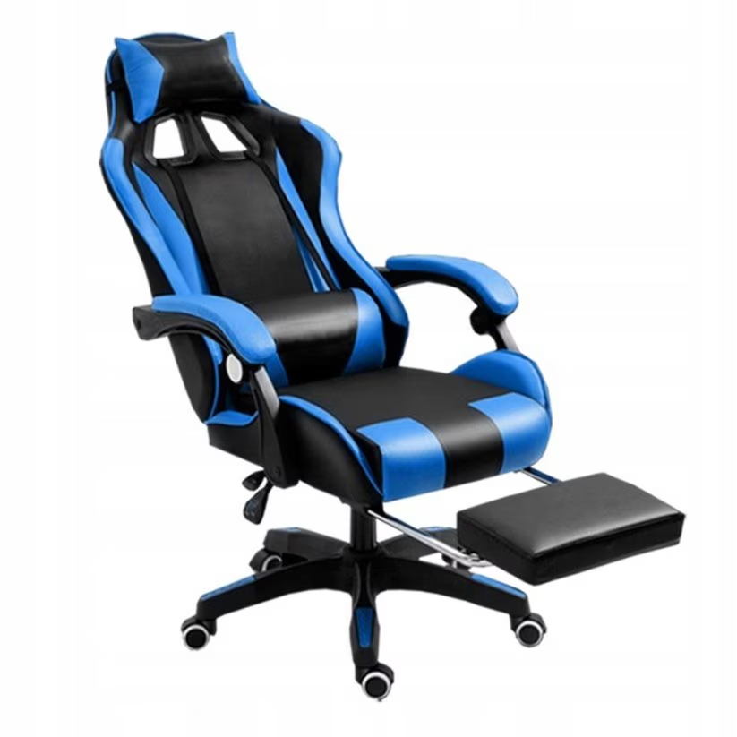 RESIGILAT - Scaun Gaming Racing SpeedX GT, Piele Ecologică, Recliner, Perne Ergonomice și Suport pentru Picioare