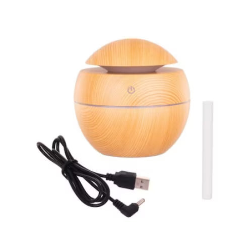 Umidificator de aer cu ultrasunete, iluminare ambientala LED, 130 ml