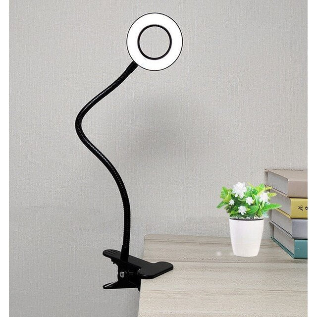 Lampa LED cu clip, 3 moduri de iluminare, 9 niveluri de luminozitate, 38cm, USB