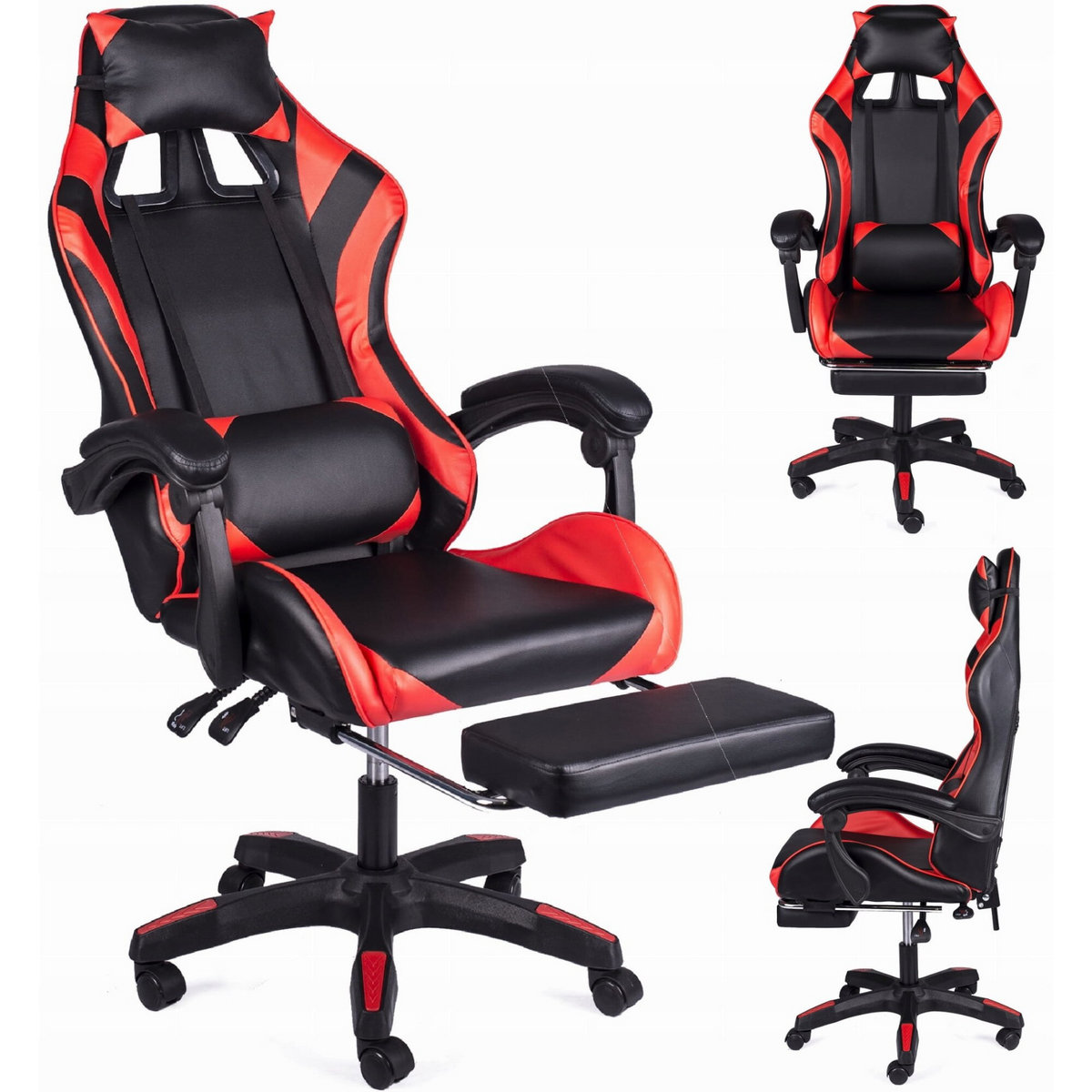 RESIGILAT - Scaun Gaming Racing SpeedX GT, Piele Ecologică, Recliner, Perne Ergonomice și Suport pentru Picioare