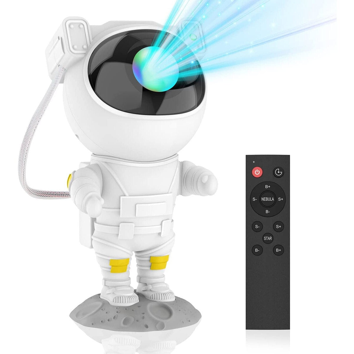 RESIGILAT - Proiector In Forma de Astronaut, Permite Proiectarea Stelelor sau Galaxiilor, Alb