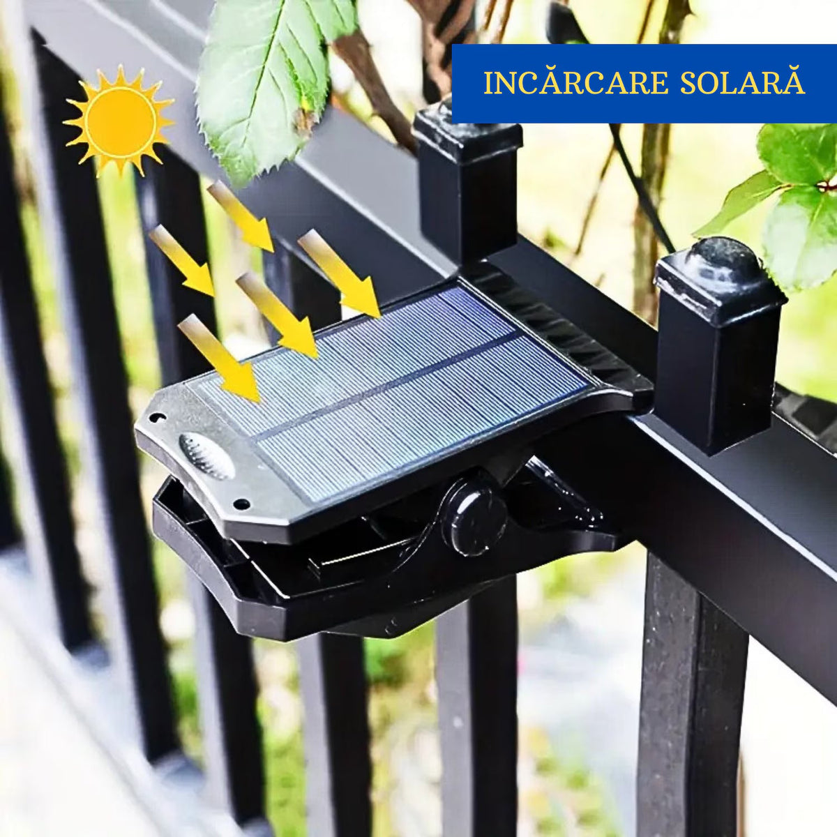 Lampa LED Solara cu senzor de miscare si clip de prindere, Iluminarea utomata, USB Type-C, IP65