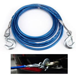 Cablu din otel  pentru tractare auto, carlige de remorcare cu siguranta, 8mm x 4M, capacitate 3 tone