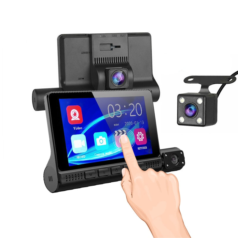 Camera auto DVR, 3 camere, video Full HD 1080 x 1920, Ecran tactil