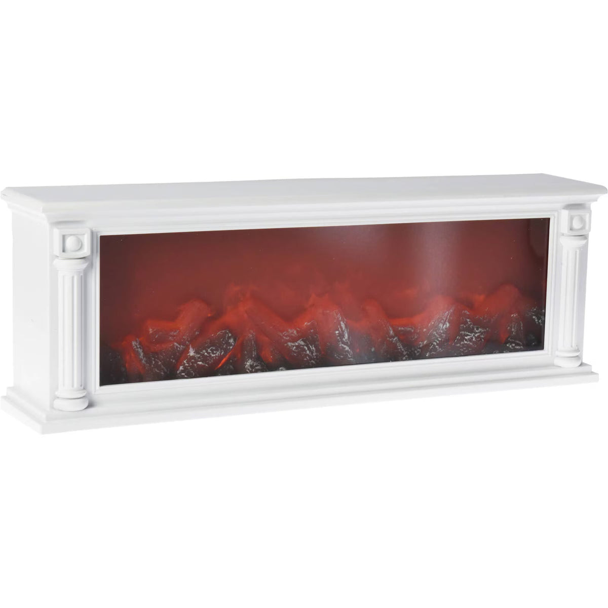 Semineu decorativ, Lumina Led cu Simulare Flacari, alimentare priza sau baterii, 63 X 22 cm