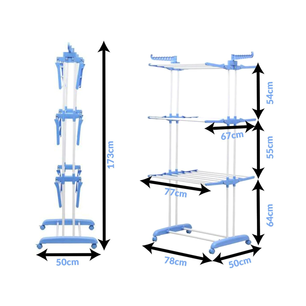 RESIGILAT - Uscator vertical, mobil si pliabil pentru rufe cu suport umerase, inaltime 173cm