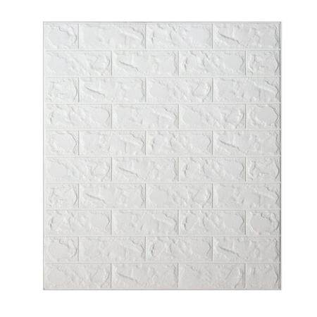 Tapet 3D caramizi albe, auto-adeziv pentru interior, 70 x 77 cm, 5mm grosime