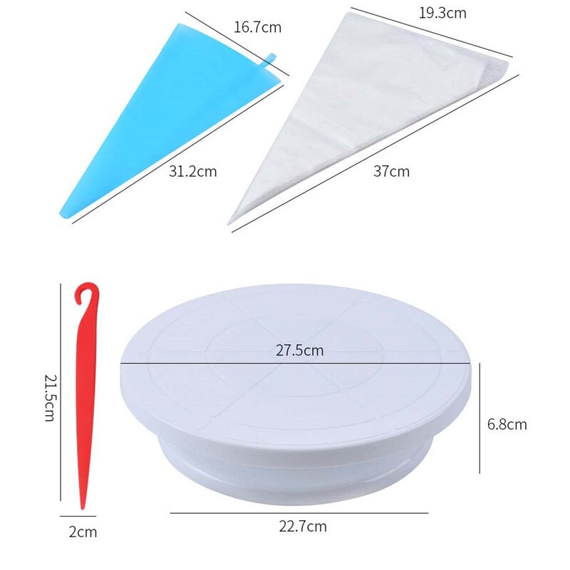 Set cofetarie decorat tort profesional, 66 piese cu sabloane pentru ornarea/decorarea prajiturilor