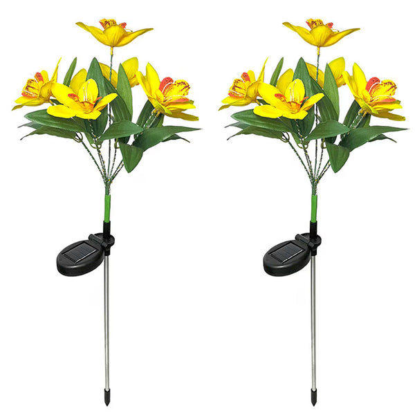 Set 2  lampi solare model Orhidee 70 cm pentru gradina iluminare decorativa exterior