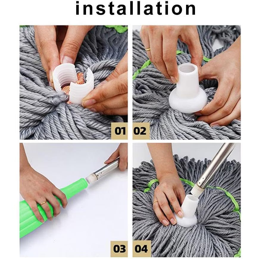 Mop cu stoarcere rapida, rasucire automata, cap din microfibra