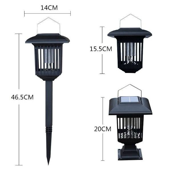 Lampa Solara Anti-Insecte 2 in 1 cu LED UV si Lumina Decorativa, Exterior/Interior, 3 Tipuri de Montaj, IP44, Autonomie 12hh