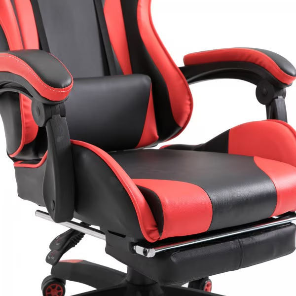 RESIGILAT - Scaun Gaming Racing SpeedX GT, Piele Ecologică, Recliner, Perne Ergonomice și Suport pentru Picioare