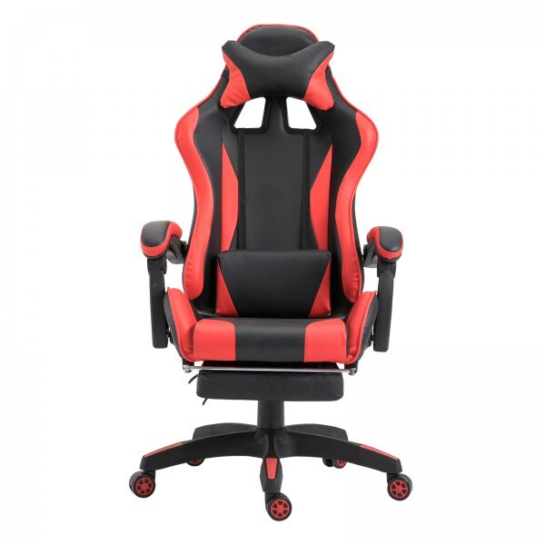 RESIGILAT - Scaun Gaming Racing SpeedX GT, Piele Ecologică, Recliner, Perne Ergonomice și Suport pentru Picioare