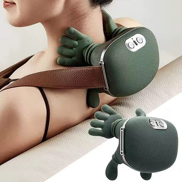Aparat Masaj Cervical Multifunctional, 4D, 3 Intensitati, 2 Trepte Caldura 40/45°C, Wireless, Autonomie 70 min
