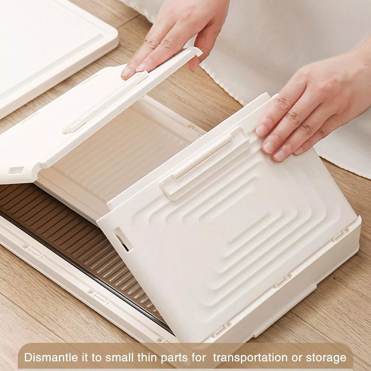 Organizator multifunctional Pliabil 4 Niveluri cu Usi Transparente 71,5 x 35 x 20cm