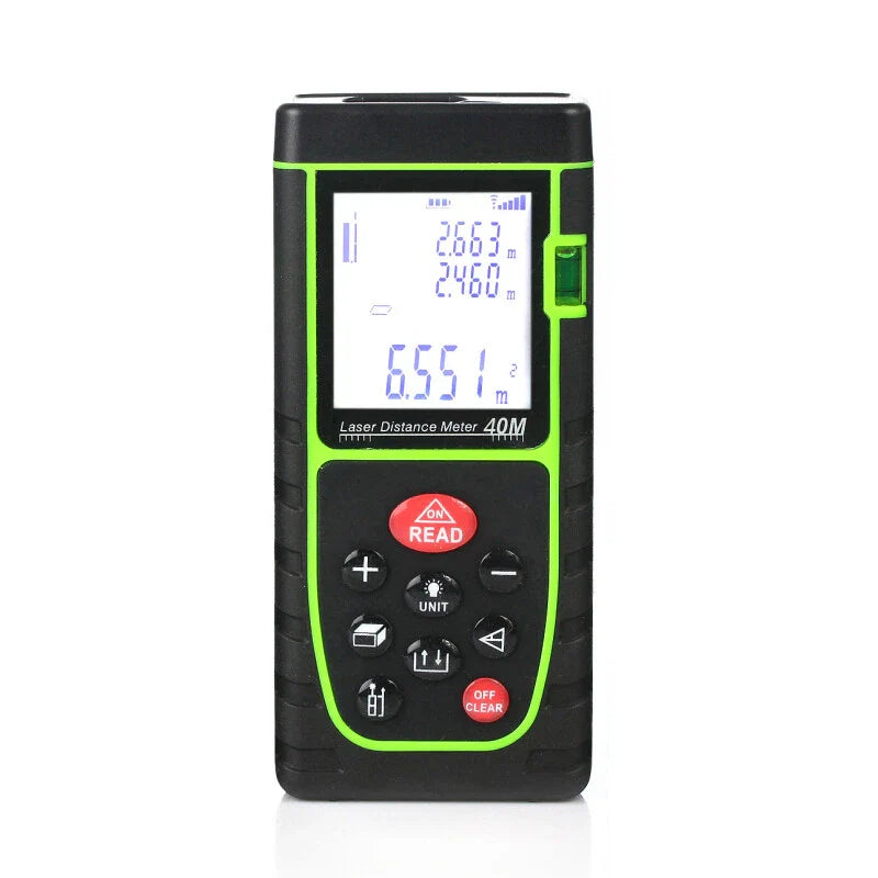 Telemetru laser 40m, Ecran LCD, precizie +/- 1.5mm, protectie IP54, calcul suprafata, calcularea volumelor, functii multiple, Negru
