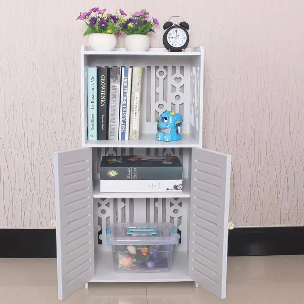 Dulap pentru Baie PVC cu 3 Polite de Depozitare, Alb, 90x40x25 cm, Rezistent la Umezeala