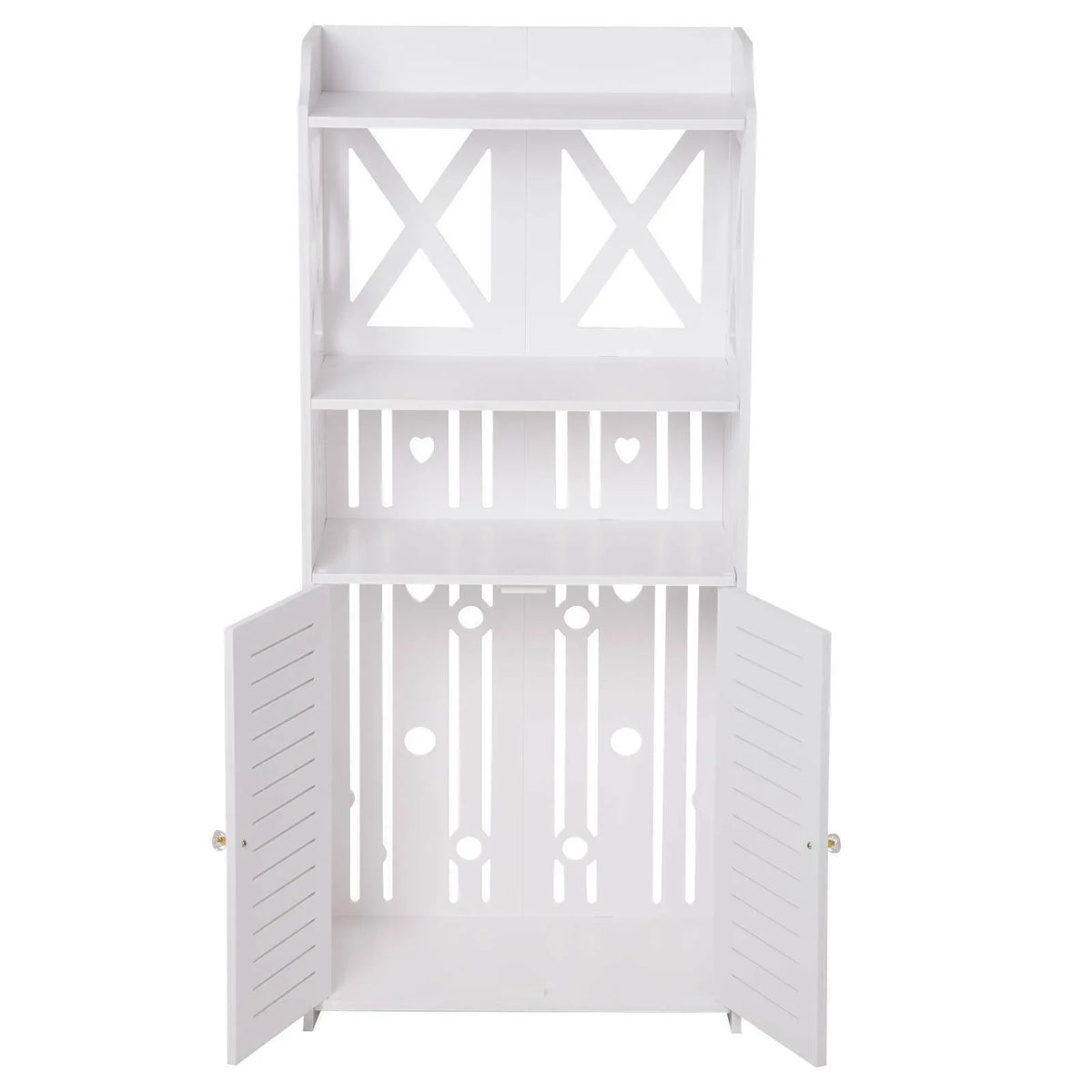 Dulap pentru baie din PVC cu 3 polite de depozitare, alb, 90 cm x 40 cm x 25 cm