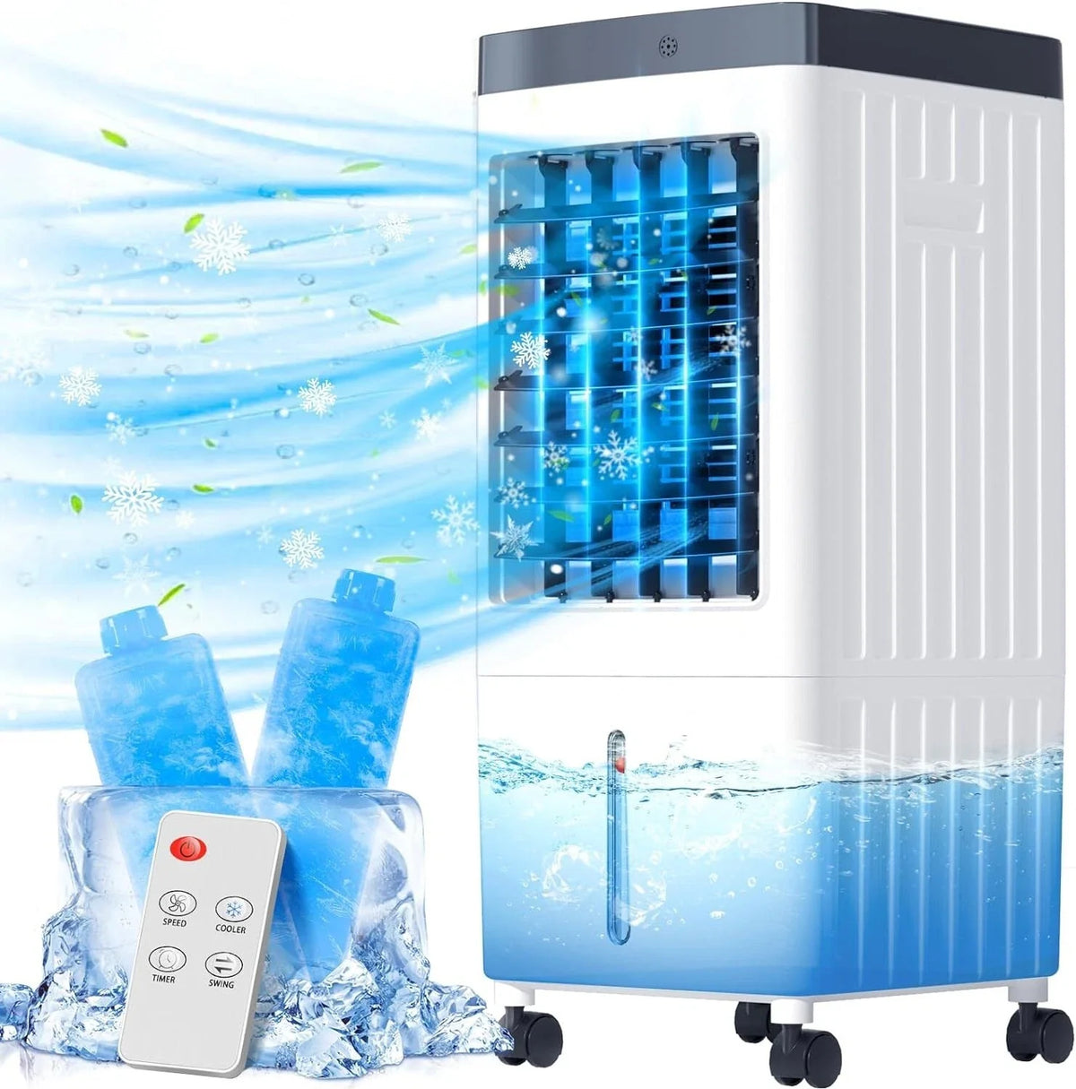 RESIGILAT - Aer conditionat portabil JT-909, 65W, 6L, cu telecomanda si functie de oscilare
